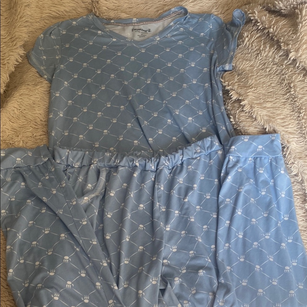 BearPaw Blue and White Intimates Pajama Set